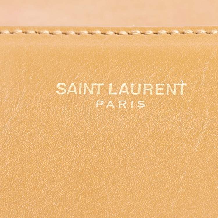 Pre Owned Saint Laurent Brown Smooth Leather Medium Monogram Universite Shoulder Bag