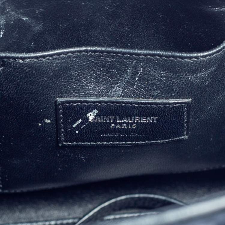 Pre Owned Saint Laurent Black Croc Embossed Leather Baby Classic Sac De Jour Tote