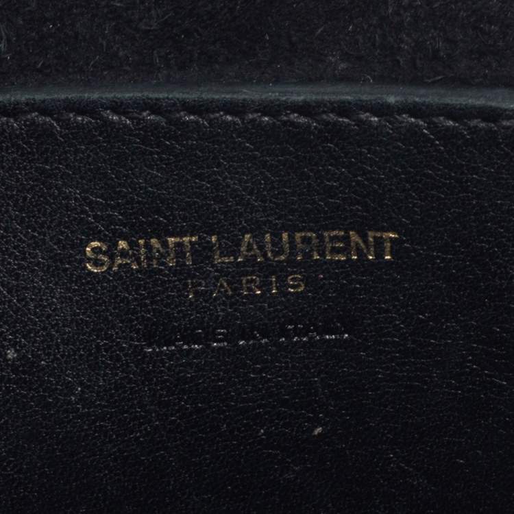 Pre Owned Saint Laurent Black Leather Baby Monogram Cabas Tote