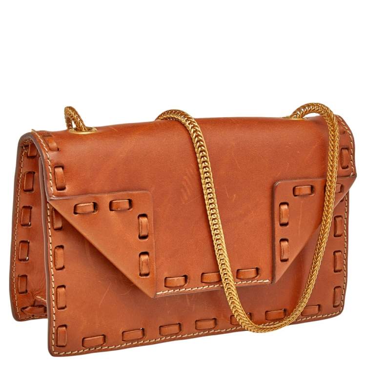 Pre Owned Saint Laurent Tan Leather Betty Shoulder Bag