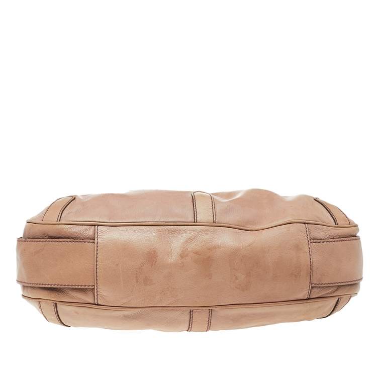 Pre Owned Saint Laurent Beige Leather Mombasa Hobo
