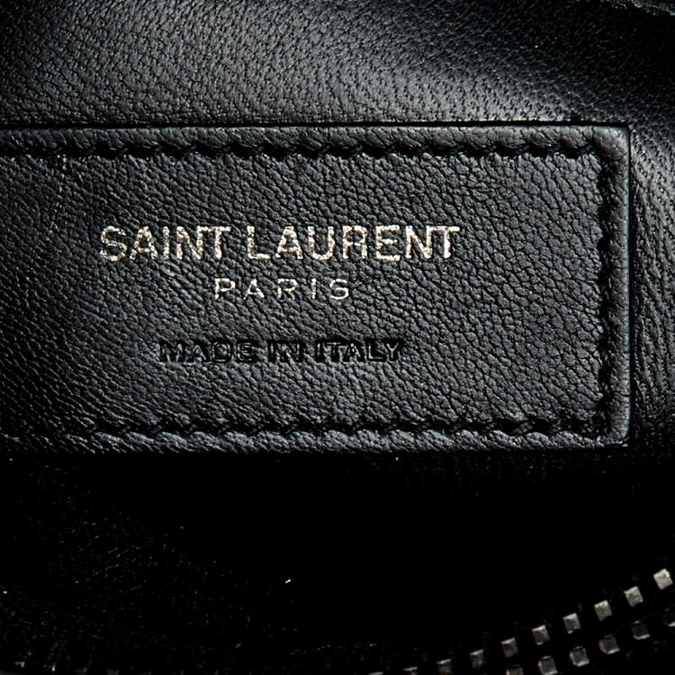 Pre Owned Saint Laurent Black Matelassé Leather Medium College Top Handle Bag