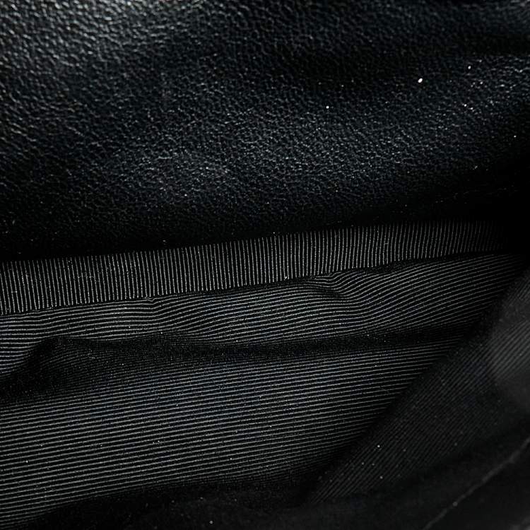 Pre Owned Saint Laurent Black Matelassé Leather Medium College Top Handle Bag