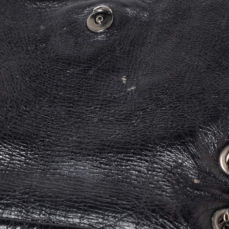 Pre Owned Saint Laurent Black Leather Baby Niki Flap Shoulder Bag