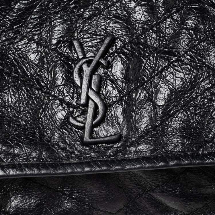 Pre Owned Saint Laurent Black Leather Baby Niki Flap Shoulder Bag