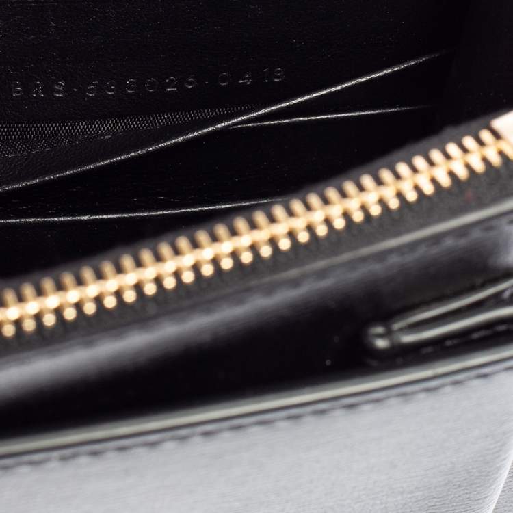 Pre Owned Saint Laurent Black Leather Small Sunset Chain Shoulder Bag