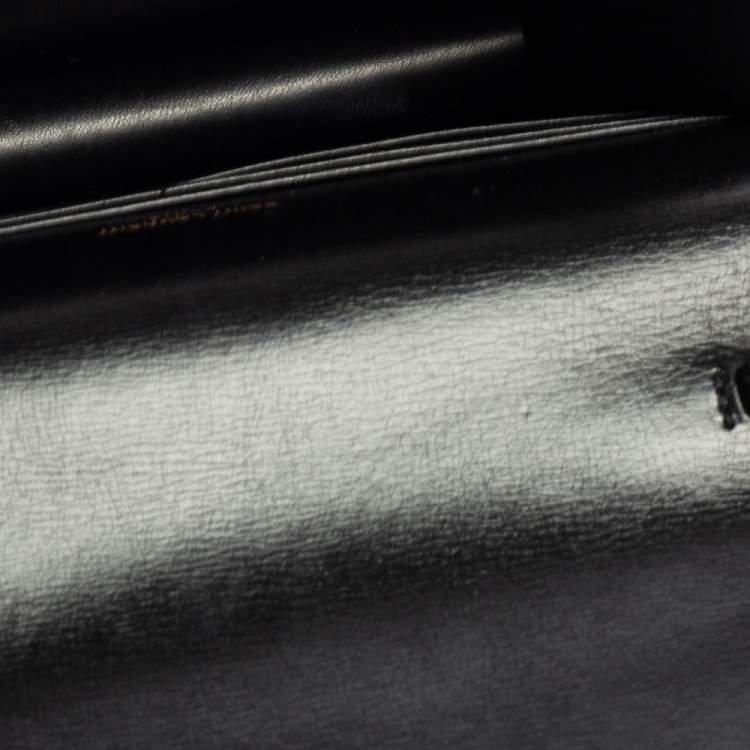Pre Owned Saint Laurent Black Leather Small Sunset Chain Shoulder Bag