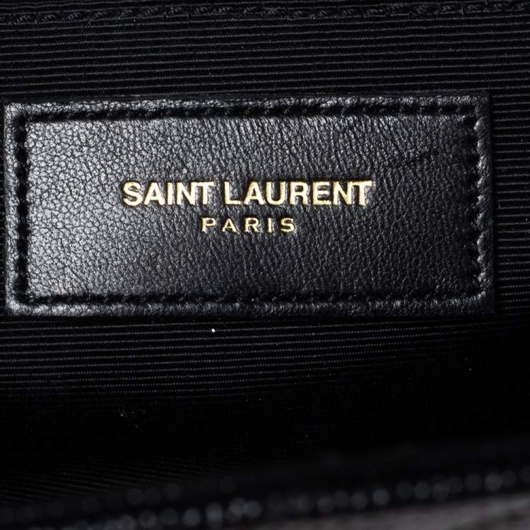 Pre Owned Saint Laurent Black Matelassé Leather Large Cassandre Flap Bag