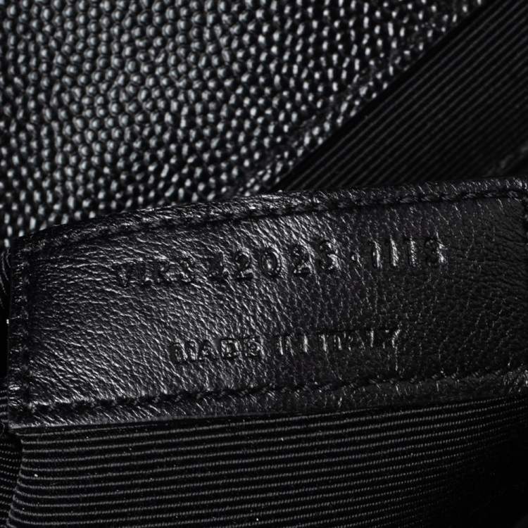 Pre Owned Saint Laurent Black Matelassé Leather Large Cassandre Flap Bag
