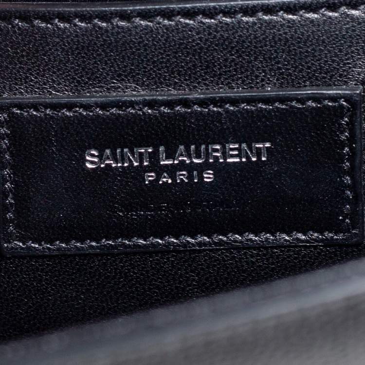Pre Owned Saint Laurent Black Leather Medium Kate Shoulder Bag