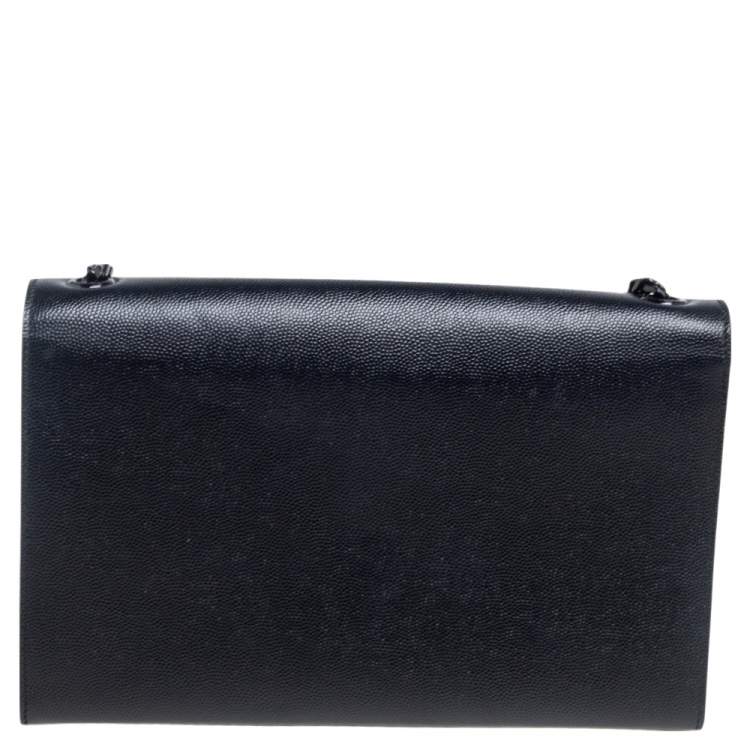 Pre Owned Saint Laurent Black Leather Medium Kate Shoulder Bag
