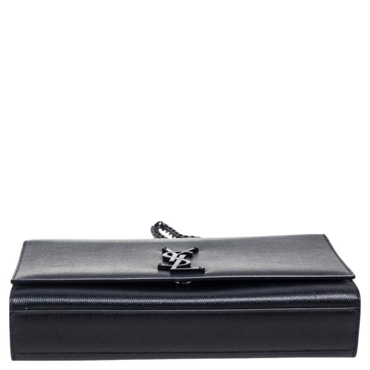 Pre Owned Saint Laurent Black Leather Medium Kate Shoulder Bag