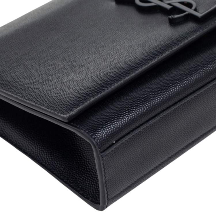Pre Owned Saint Laurent Black Leather Medium Kate Shoulder Bag