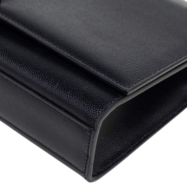 Pre Owned Saint Laurent Black Leather Medium Kate Shoulder Bag