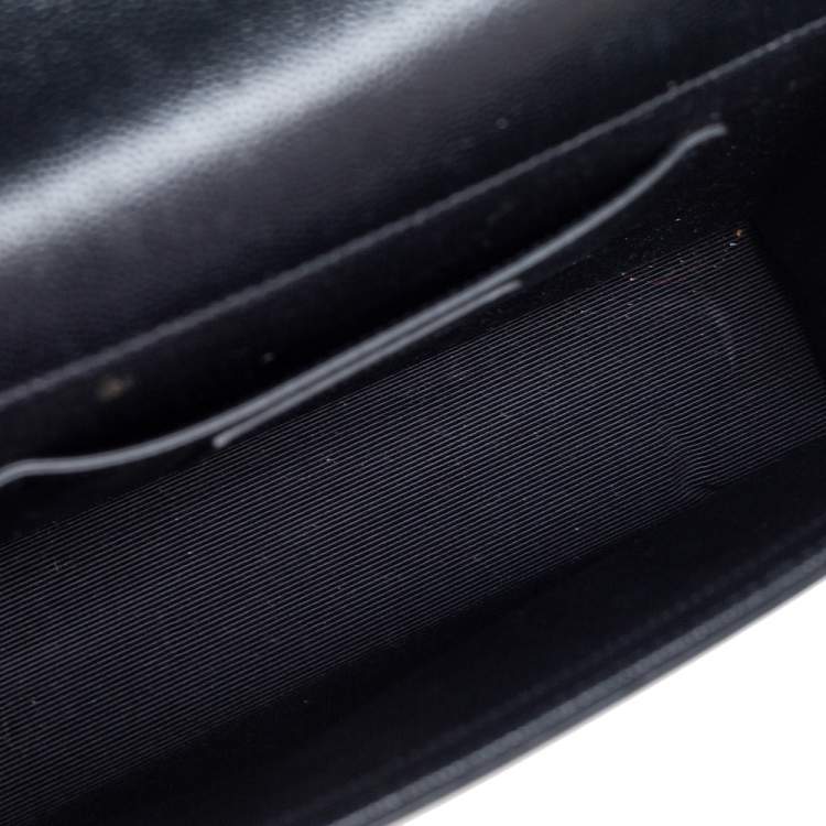 Pre Owned Saint Laurent Black Leather Medium Kate Shoulder Bag