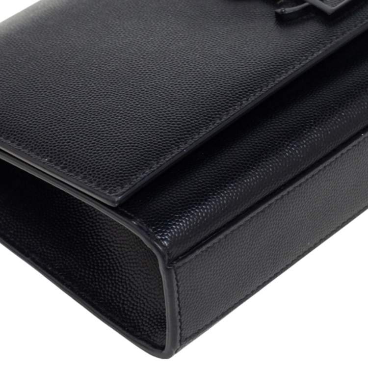 Pre Owned Saint Laurent Black Leather Medium Kate Shoulder Bag