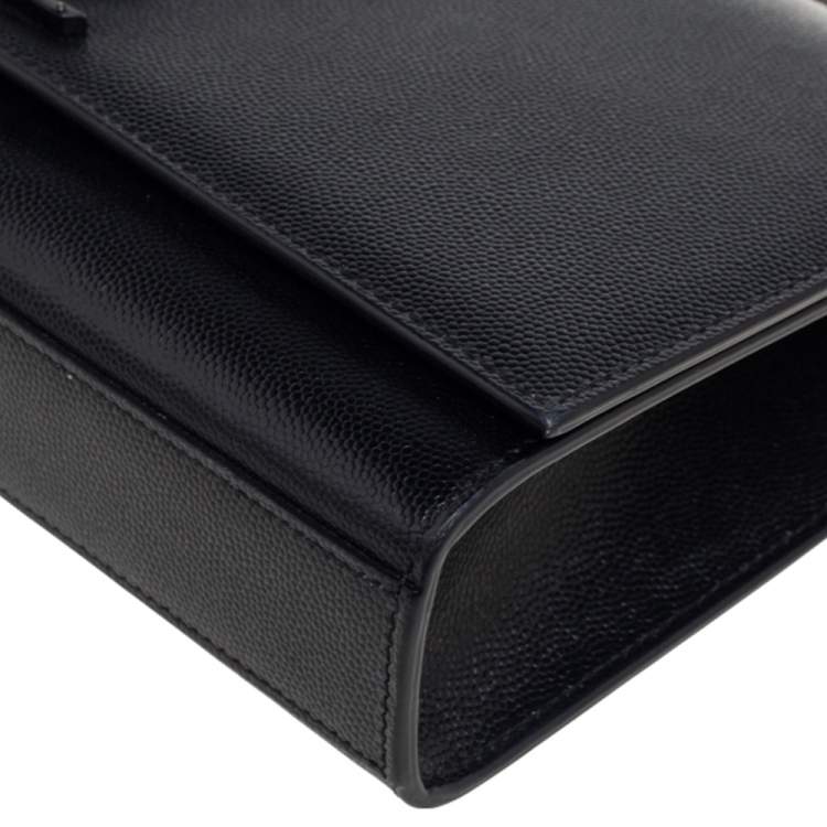 Pre Owned Saint Laurent Black Leather Medium Kate Shoulder Bag