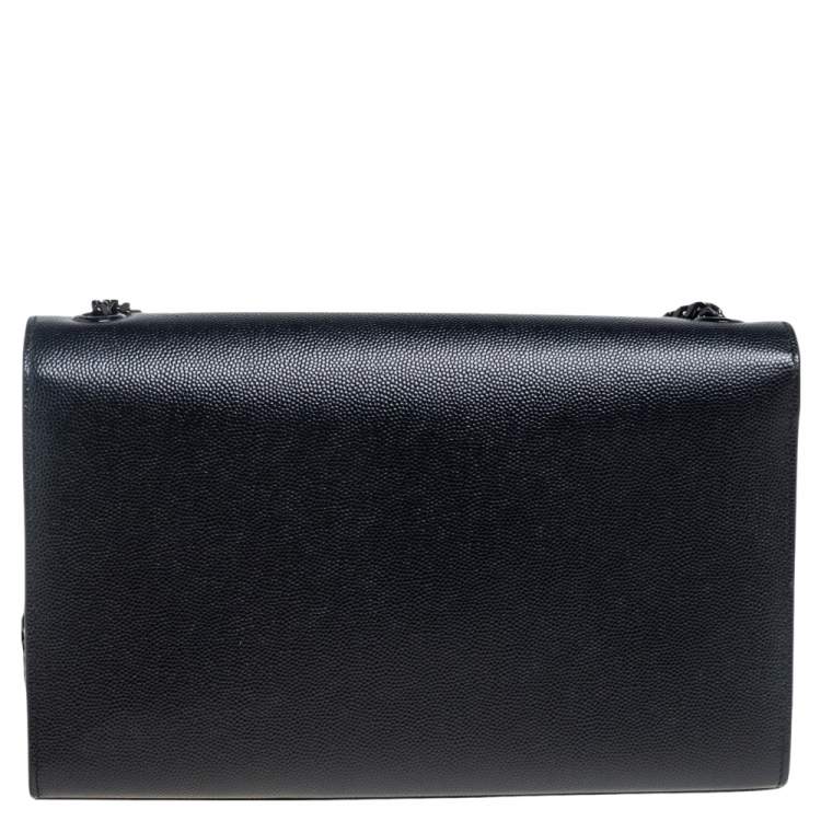 Pre Owned Saint Laurent Black Leather Medium Kate Shoulder Bag