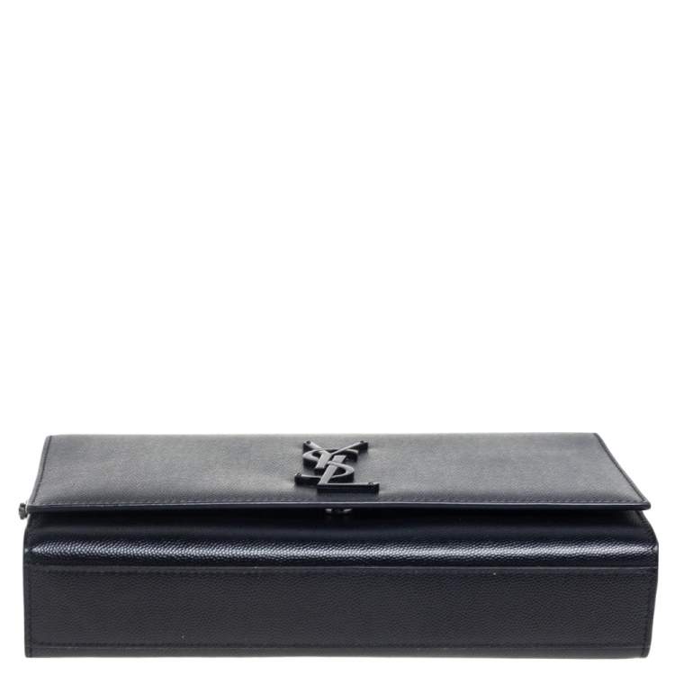 Pre Owned Saint Laurent Black Leather Medium Kate Shoulder Bag