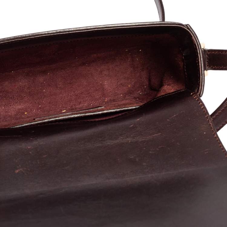 Pre Owned Saint Laurent Brown Leather Small Universite Shoulder Bag
