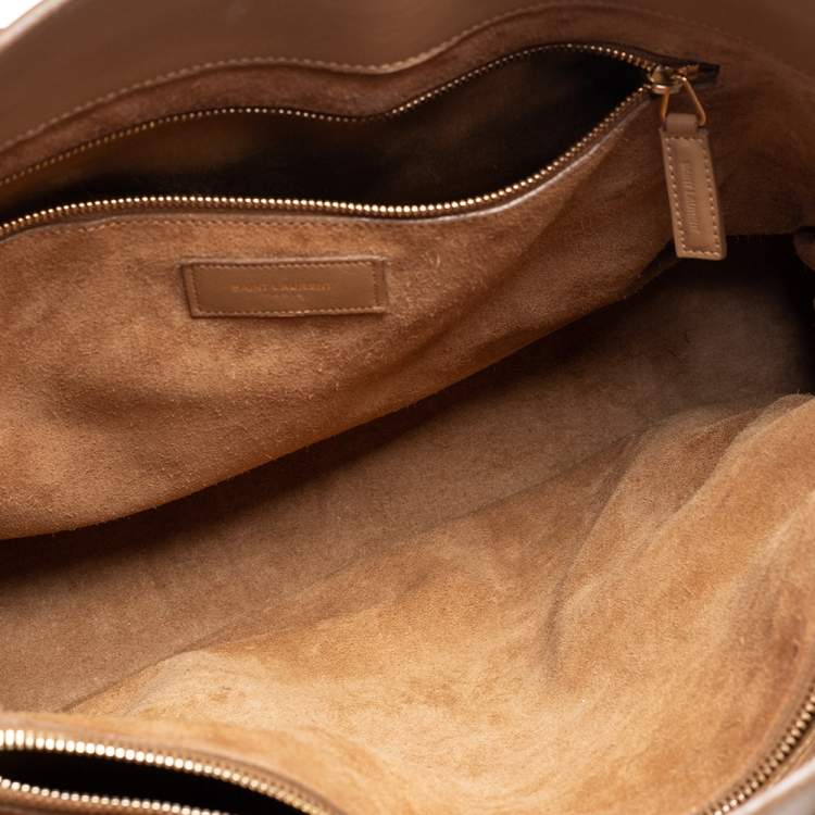 Pre Owned Saint Laurent Beige Leather Large Sac De Jour Tote