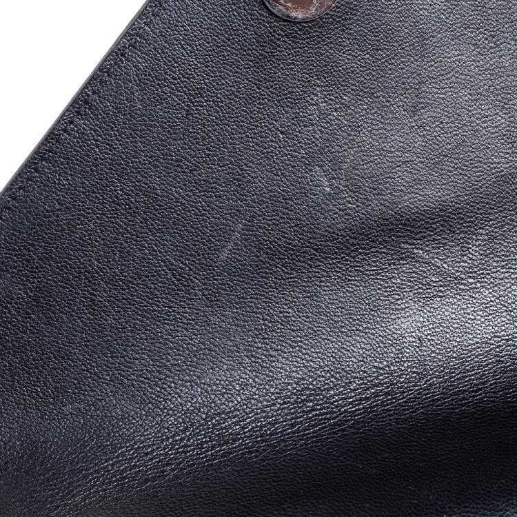 Pre Owned Saint Laurent Black Matelassé Leather Medium College Top Handle Bag