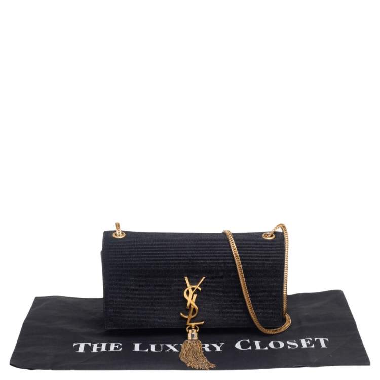Pre Owned Saint Laurent Paris Black Suede Kate Tassel Bag