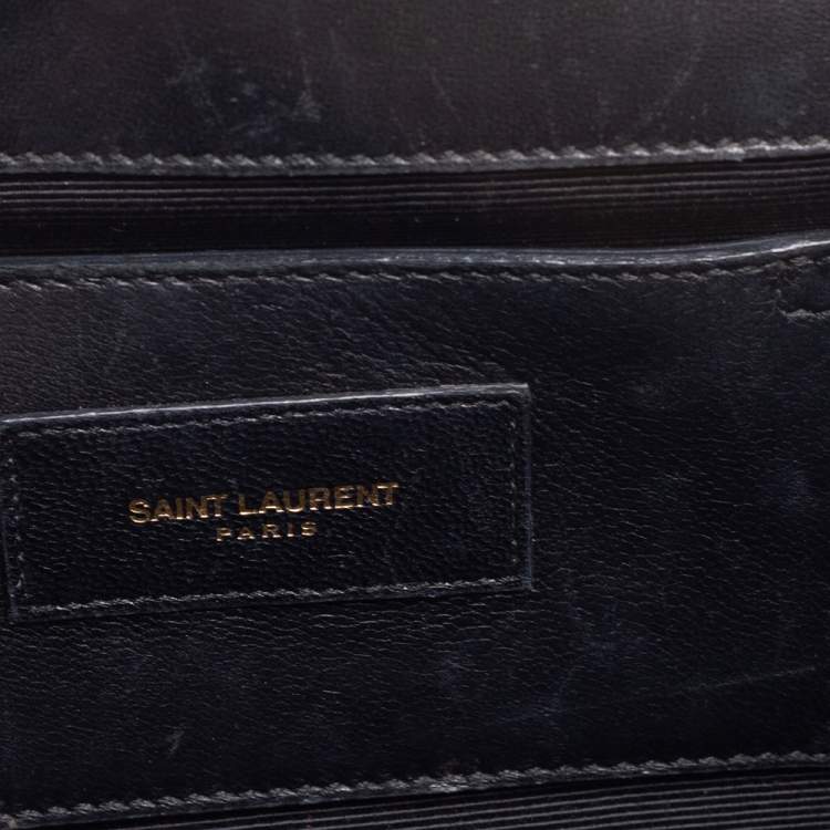 Pre Owned Saint Laurent Paris Black Suede Kate Tassel Bag