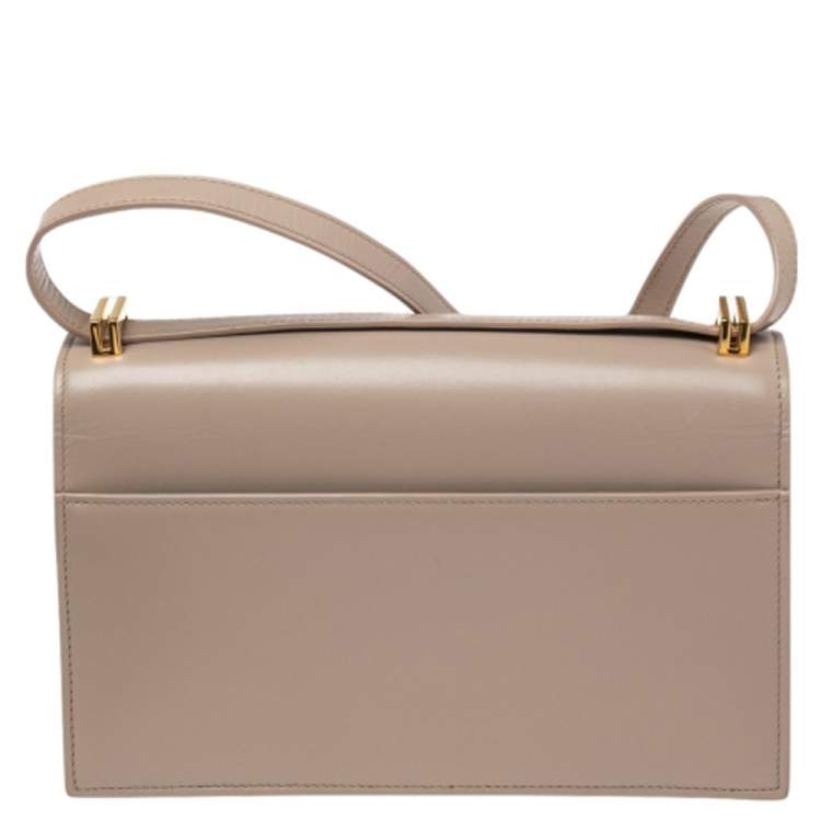 Pre Owned Saint Laurent Beige Leather Domino Shoulder Bag 