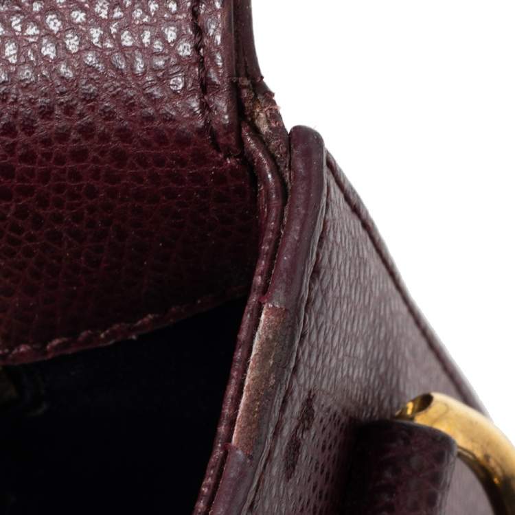 Pre Owned Saint Laurent Burgundy Leather Medium Monogram Universite Shoulder Bag