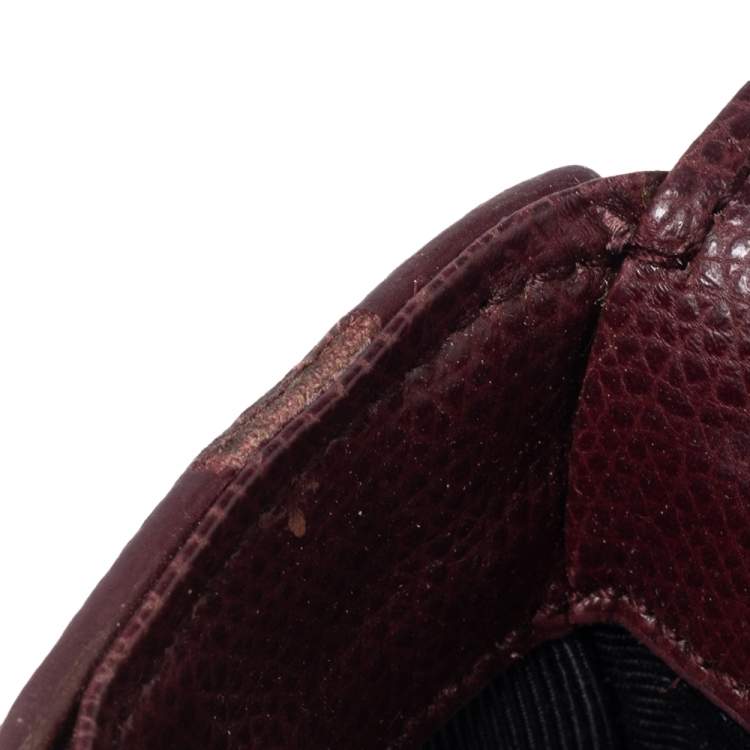 Pre Owned Saint Laurent Burgundy Leather Medium Monogram Universite Shoulder Bag
