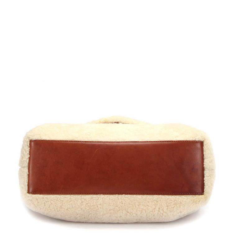 Pre Owned Saint Laurent Paris Creme Shearling LouLou Toy Bag