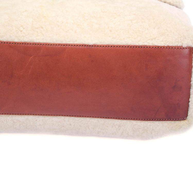 Pre Owned Saint Laurent Paris Creme Shearling LouLou Toy Bag