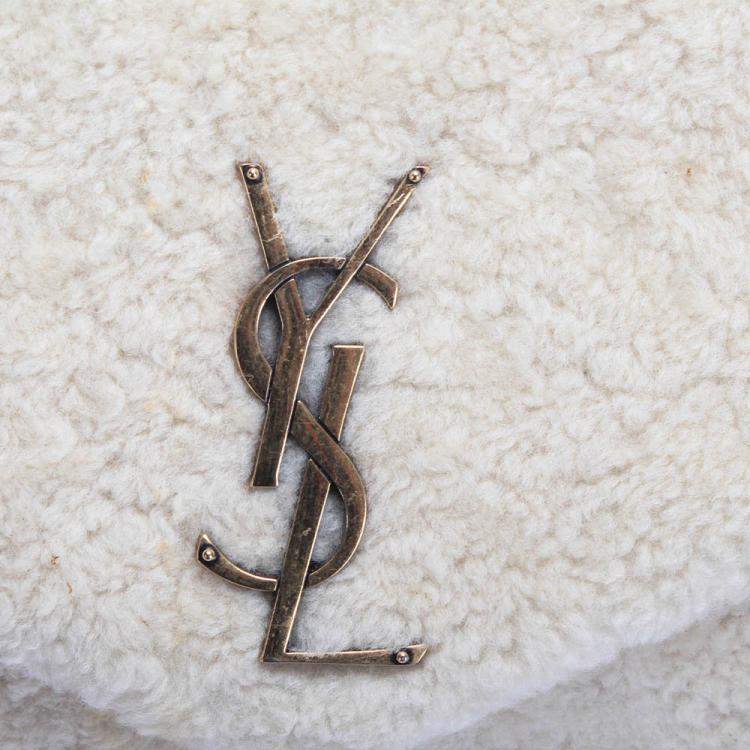 Pre Owned Saint Laurent Paris Creme Shearling LouLou Toy Bag