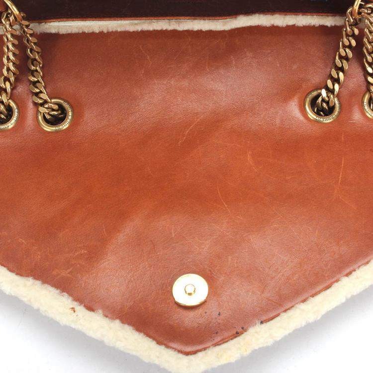 Pre Owned Saint Laurent Paris Creme Shearling LouLou Toy Bag