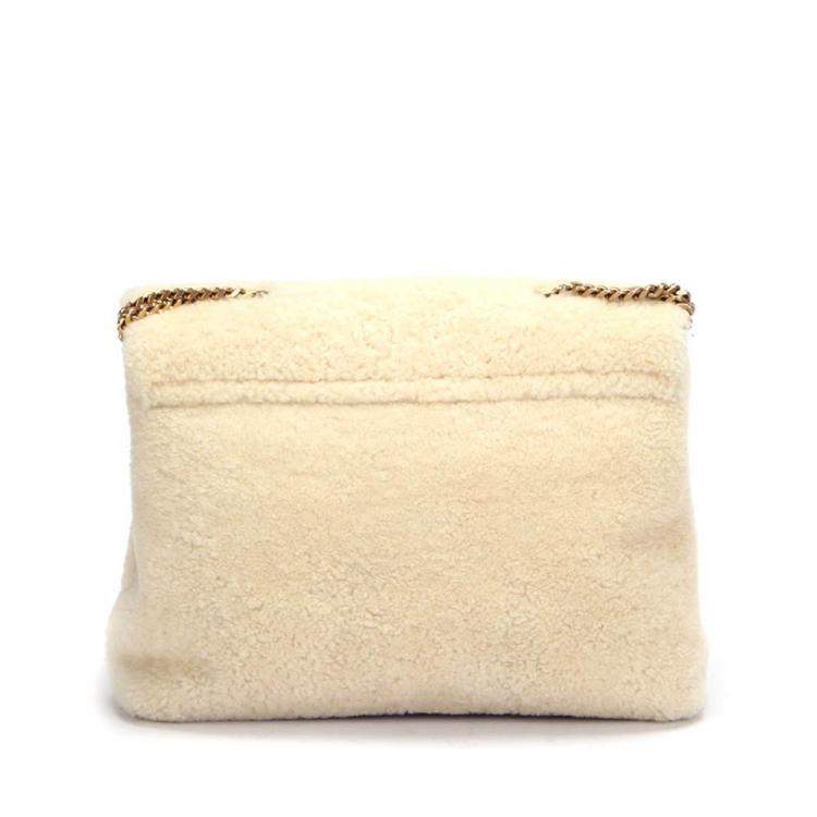 Pre Owned Saint Laurent Paris Creme Shearling LouLou Toy Bag