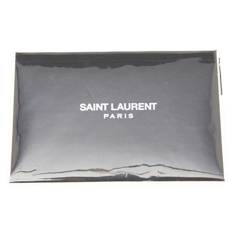 Pre Owned Saint Laurent Blue Leather Large Matelassé Envelope Shoulder Bag