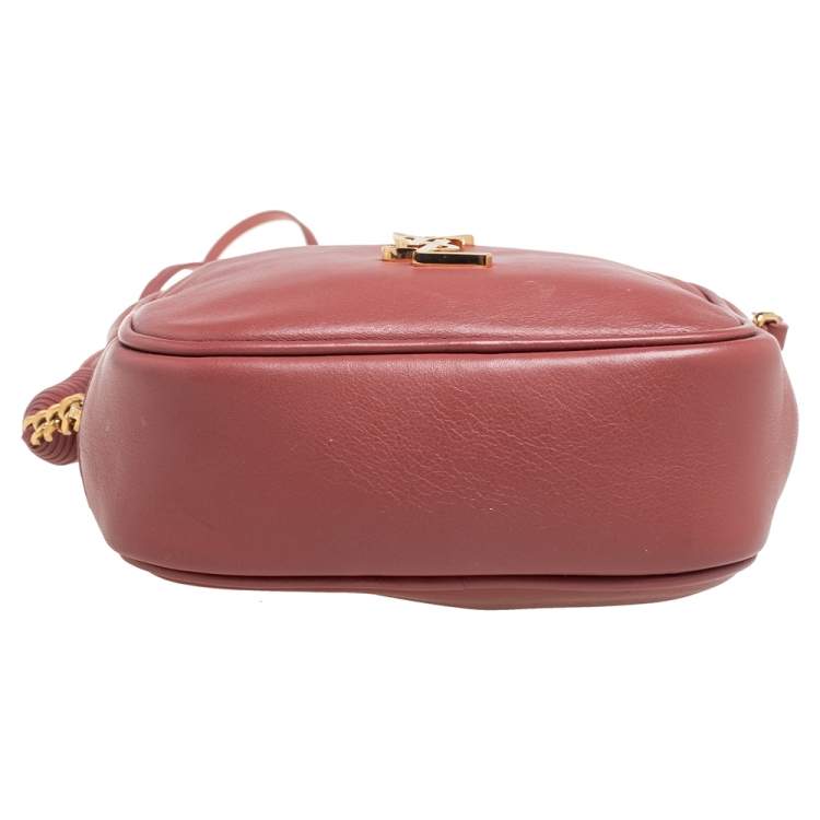 Pre Owned Saint Laurent Pale Pink Leather Mini Blogger Crossbody Bag
