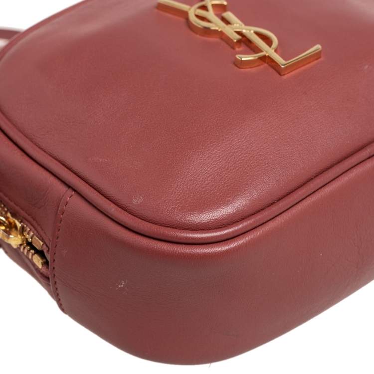 Pre Owned Saint Laurent Pale Pink Leather Mini Blogger Crossbody Bag