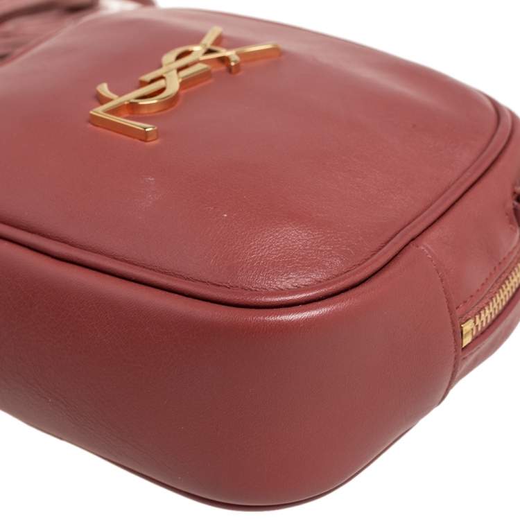 Pre Owned Saint Laurent Pale Pink Leather Mini Blogger Crossbody Bag