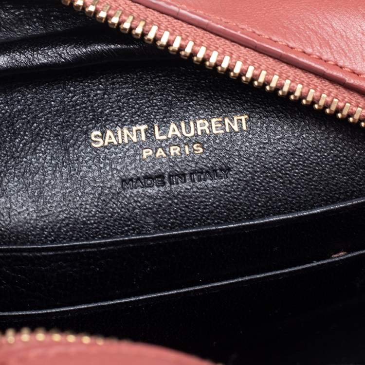Pre Owned Saint Laurent Pale Pink Leather Mini Blogger Crossbody Bag