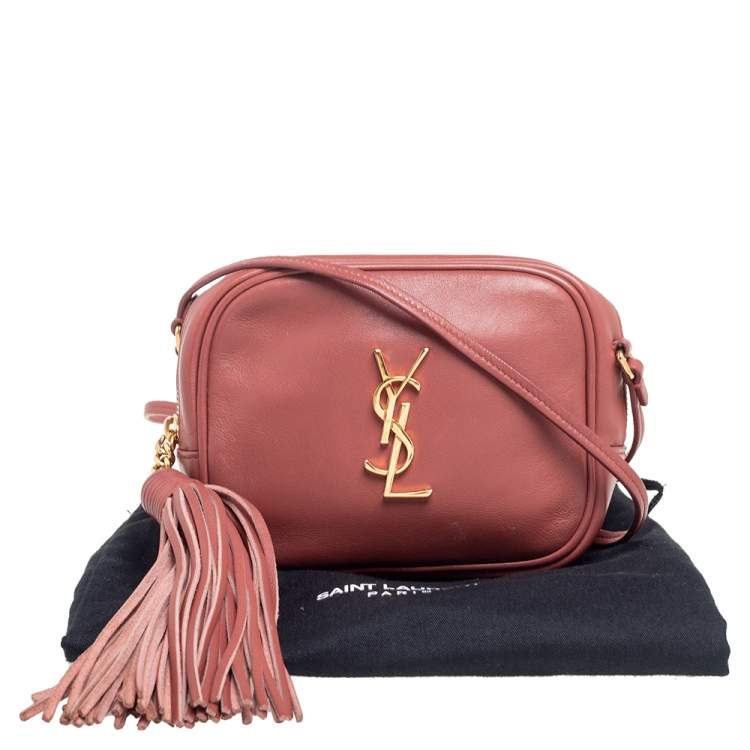 Pre Owned Saint Laurent Pale Pink Leather Mini Blogger Crossbody Bag