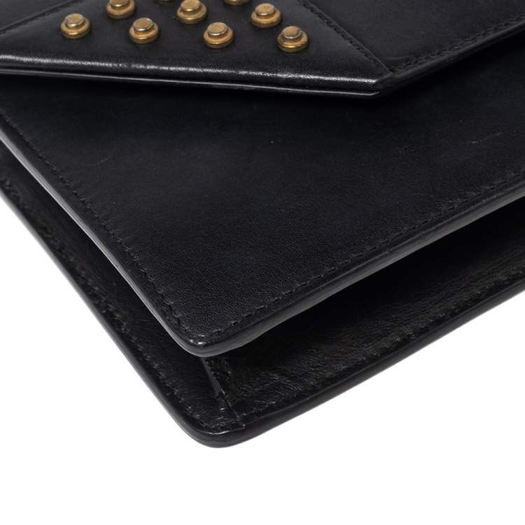 Pre Owned Saint Laurent Black Leather Betty Shoulder Bag