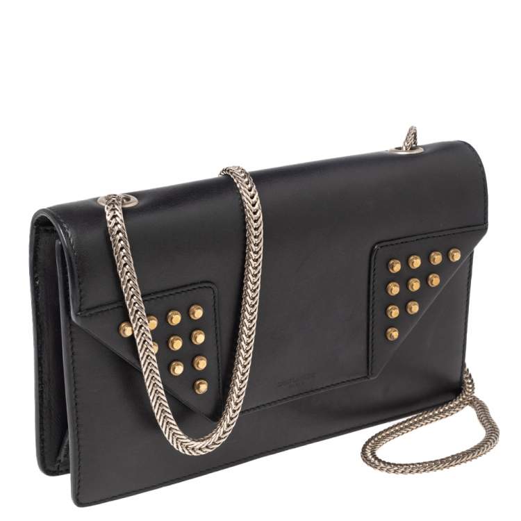 Pre Owned Saint Laurent Black Leather Betty Shoulder Bag