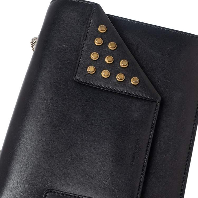 Pre Owned Saint Laurent Black Leather Betty Shoulder Bag