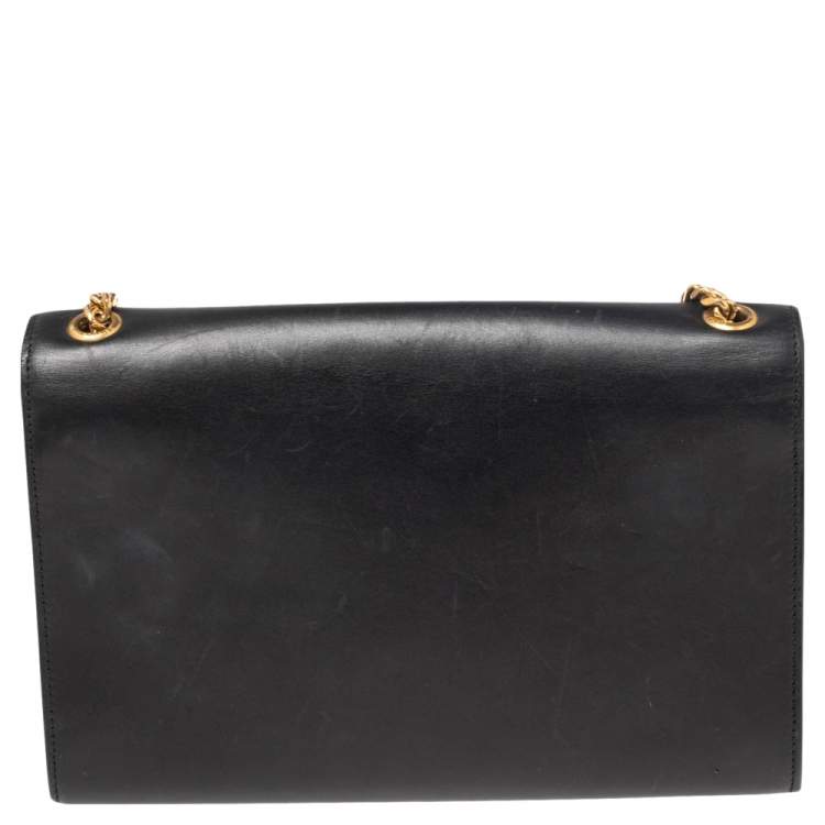 Pre Owned Saint Laurent Black Leather Kate Tassel Shoulder Bag