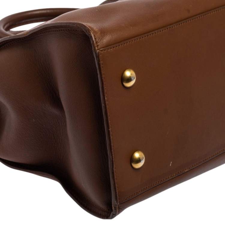 Pre Owned Saint Laurent Brown Leather Small Cabas Y-Ligne Tote