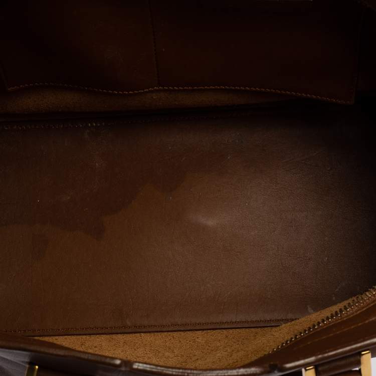 Pre Owned Saint Laurent Brown Leather Small Cabas Y-Ligne Tote