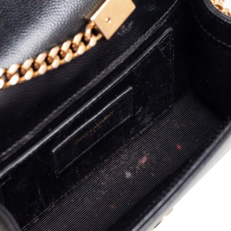 Pre Owned Saint Laurent Black Leather Small Kate Shoulder Bag