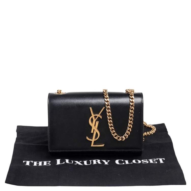 Pre Owned Saint Laurent Black Leather Small Kate Shoulder Bag